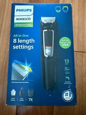Norelco Philips Multigroom 3000 All-in-One Trimmer 13 pieces New in Box